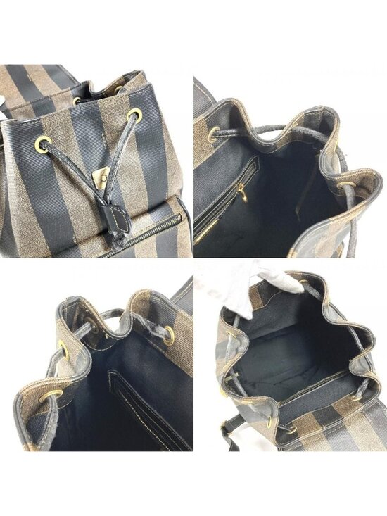 Fendi Backpack Pecan Logo Leather Khaki main image 9